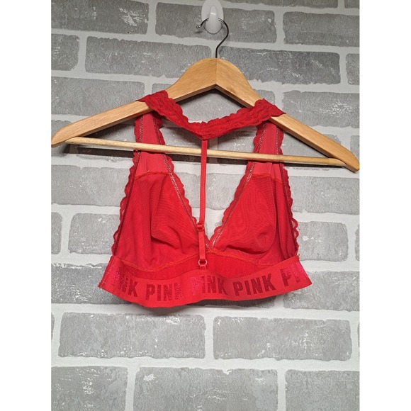 VICTORIA'S SECRET Womens RED LACE Floral Sexy BRALETTE Passion - Picture 4 of 6